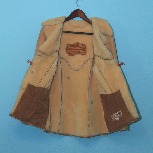 Crae Carlyle Vintage Jacket Shearling Tan 11 - Picture 3 of 4